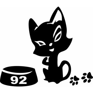 Наклейка на авто Кошки, коты версия 20. Кошечка на бензобак