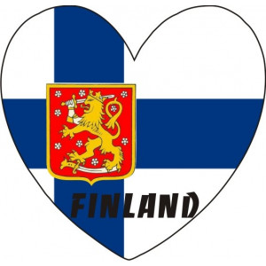 Наклейка на авто Finland, Финляндия, Флаг, Герб