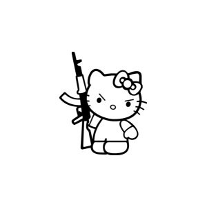 Наклейка на авто Hello Kitty AK47