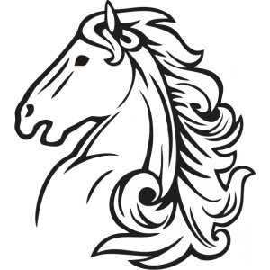 Симпатичная раскраска головы лошади | Премиум векторы