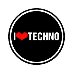 Наклейка на авто I LOVE TECHNO