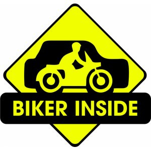 Наклейка на авто Biker Inside. За рулем байкер версия 2. Мотоциклист