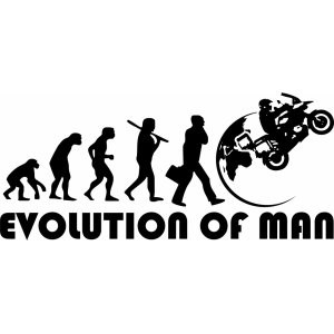 Наклейка на авто Эволюция человека Байкер. Мотоциклист. Biker