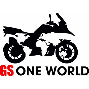 Наклейка на авто GS One World. Мотоцикл вокруг света