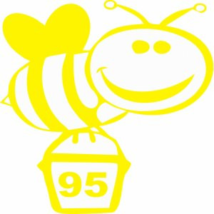 Наклейка на авто Пчелка на бак версия 1