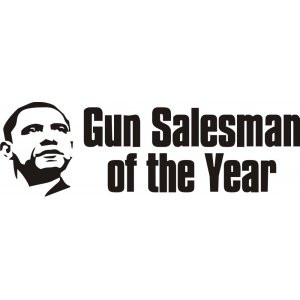 Наклейка на авто Человек года по продаже оружия