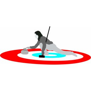 Наклейка на авто Керлинг. Curling полноцветная версия 3