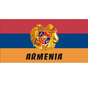 Наклейка на авто Armenia, Армения, флаг, герб