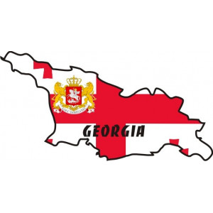 Наклейка на авто Georgia, Грузия, Флаг, Герб