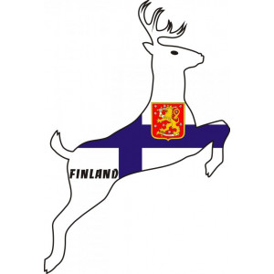 Наклейка на авто Finland, Финляндия, Флаг, Герб, версия 1