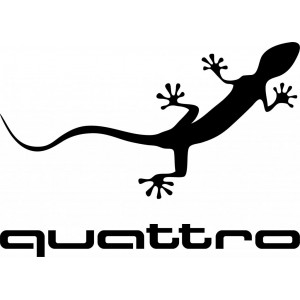 Наклейка на авто Quattro Audi Ящерица. Logo