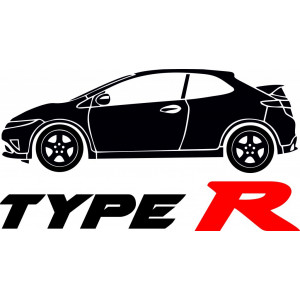 Наклейка на авто Civic Type R. Honda версия 3
