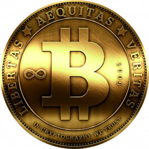 Наклейка на авто Биткоин. Bitcoin logo
