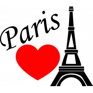 Наклейка на авто Я люблю Париж. Paris версия 3