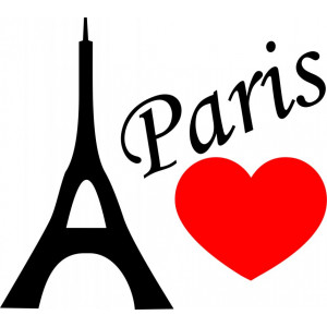 Наклейка на авто Я люблю Париж. Paris версия 1