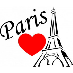 Наклейка на авто Я люблю Париж. Paris версия 2