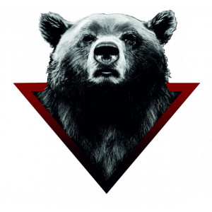 Наклейка на авто Медведь в треугольнике