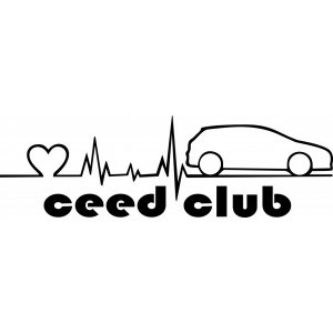 Наклейка на авто Ceed Club. Пульс