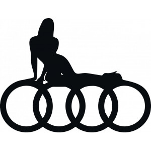 Наклейка на авто Девушка и ауди Audi