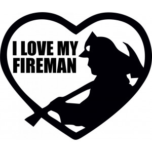Наклейка на авто I Love my fireman