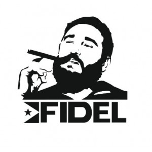 Наклейка на авто Фидель Кастро с сигарой. Fidel Castro.