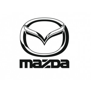 Наклейка на авто Mazda надпись плюс логотип Мазда версия 2