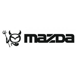Наклейка на авто Mazda надпись плюс Чертенок Мазда