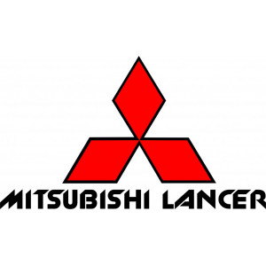 Наклейка на авто Mitsubishi Lancer logo и надпись