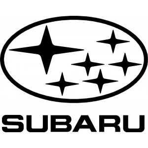 Наклейка на авто SUBARU logo. Логотип Субару и надпись в один цвет