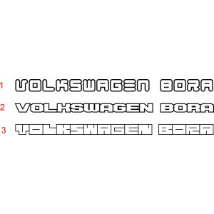 Наклейка на авто Volkswagen Bora надпись