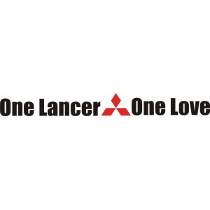 Наклейка на авто One Lancer One Love, Лансер, Mitsubishi
