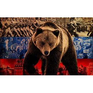 Наклейка на авто Русский медведь версия 1