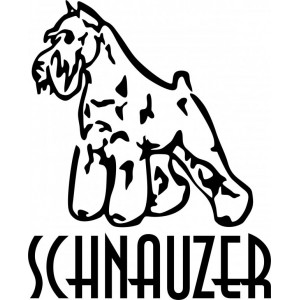 Наклейка на авто Шнауцер версия 7. (Schnauzer). Собака в машине
