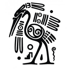 Наклейка на авто Этнический символ Майя - Птица
