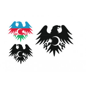 Наклейка на авто Флаг Орел Азербайджана