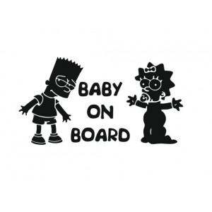 Наклейка на авто Baby on Board Барт Симпсон