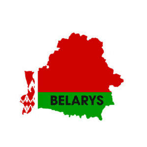 Наклейка на авто Контур Республики Беларусь в виде флага