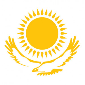 Наклейка на авто Орел и Солнце с флага Казахстана