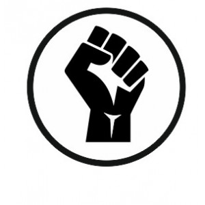Наклейка на авто Кулак Эмблема black power