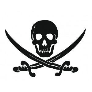 Наклейка на авто Череп пирата и сабли