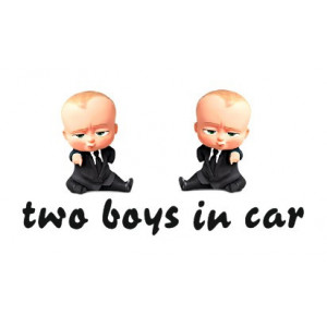 Наклейка на авто Two boys in car