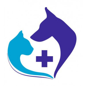 Наклейка на атво Ветеринарная клиника логотип кошка собака и крест