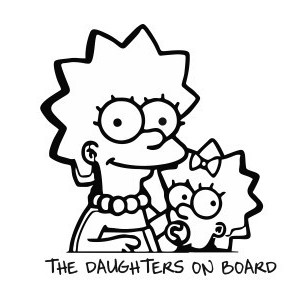 Наклейка на атво Сипсоны ребенок в машине Simpsons The Daughters on board
