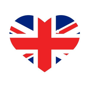 Наклейка на авто Сердце с Британским флагом Union Jack Heart