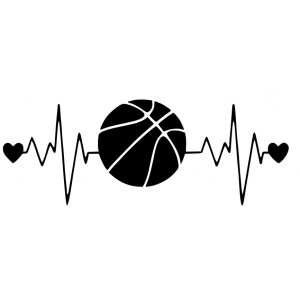 Наклейка на авто Heartbeat Lifeline Баскетбол