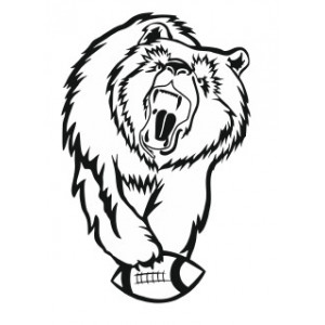 Наклейка на авто Гризли, Бурый медведь с мячом Версия 2