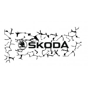 Наклейка на авто SKODA на капот версия 3