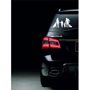 Наклейка на авто Моя дружная семья с собаками