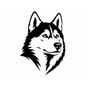 Наклейка Хаски на автомобиль Наклейка Хаски на автомобиль
