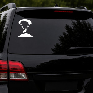 Наклейка Параплан над хребтом на автомобиль. Авиаспорт Наклейка Параплан над хребтом на автомобиль. Авиаспорт